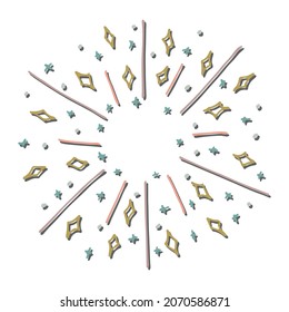 Vector hand drawn firework. Cute colorful doodle illustration isolated on white background. For greeting cards, print, web, design, decor.