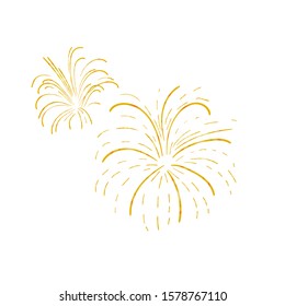 Vector hand drawn firework explosion, celebration concept background.