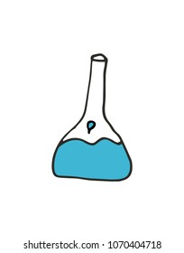 Vector hand drawn flask outline doodle icon. Flask sketch illustration for print, web, mobile and infographics isolated on white background.