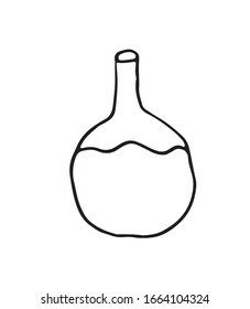 Vector hand drawn flask outline doodle icon. Flask sketch illustration for print, web, mobile and infographics isolated on white background.