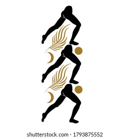 Vector hand drawn flat abstract background with illustration woman's legs . Creative artwork. Template for card, poster, banner, print for t-shirt, pin, badge, patch.