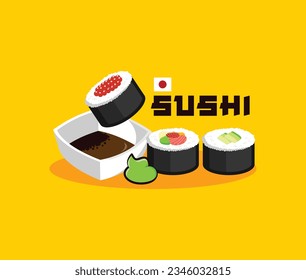 vector hand drawn flat design japan food