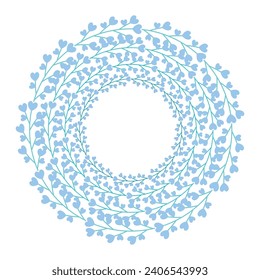 Borde y marco de corazones de diseño plano dibujados a mano por vectores.