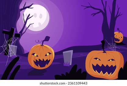 vector hand drawn flat halloween background