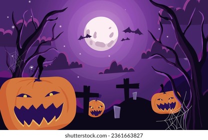 vector hand drawn flat halloween background