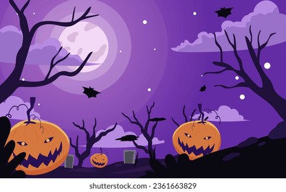 vector hand drawn flat halloween background