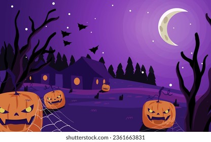 vector hand drawn flat halloween background