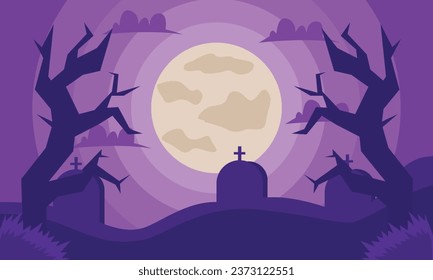 vector Hand drawn flat halloween background
