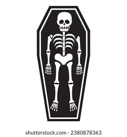 Vector hand drawn flat halloween skeletons.