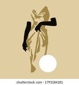 Ilustración plana dibujada a mano por vectores con mujer invisible aislada. Obra de arte creativa. Plantilla para tarjeta, afiche, banner, imprimir para camiseta, pin, insignia, parche.