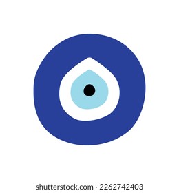 Vector hand drawn flat Turkish Fatima eye sign isolated on white background