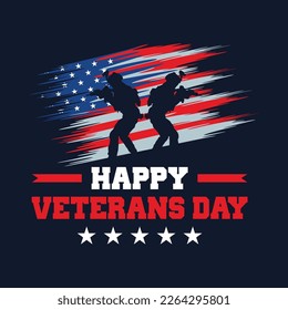 vector hand drawn flat veteran's day background