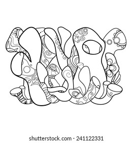 Vector Hand Drawn Floral Abstraction. Decorative ?orals