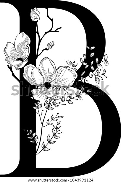 Download Vector Hand Drawn Floral B Monogram Stock Vector (Royalty ...