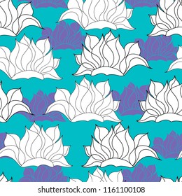 Vector hand drawn floral background. Seamless pattern with flowers.