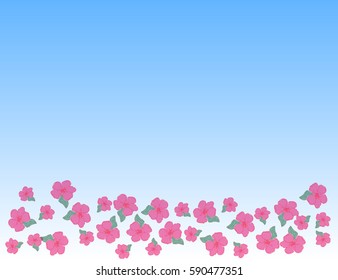 Vector Hand  Drawn Floral card with place for some text for your design. Vector Illustration.