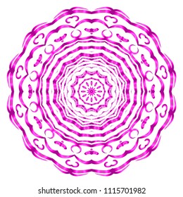 Vector hand drawn floral color mandala design. For fashion, surface design. Red, purple, gold mistic color