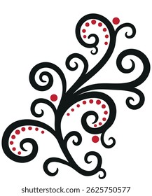 Vector hand drawn floral design element isolated on a transparent background