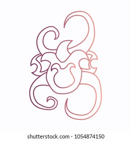 Vector hand drawn floral element, plant.