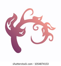 Vector hand drawn floral element, plant.