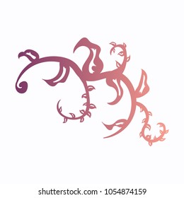 Vector hand drawn floral element, plant.