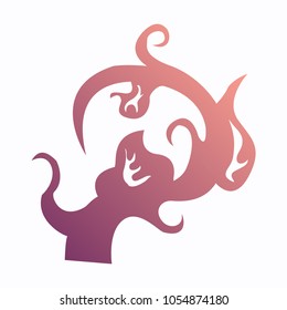 Vector hand drawn floral element, plant.