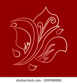 Vector hand drawn floral element, plant.