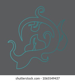 Vector hand drawn floral element, plant.