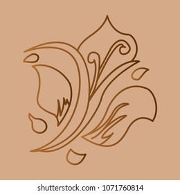 Vector hand drawn floral element, plant.