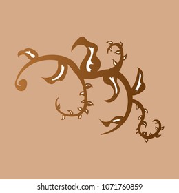 Vector hand drawn floral element, plant.