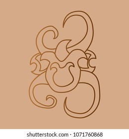Vector hand drawn floral element, plant.