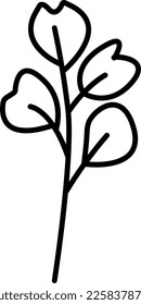 Elemento floral dibujado a mano vectorial en estilo doodle.