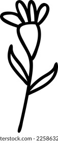 Elemento floral dibujado a mano vectorial en estilo doodle.