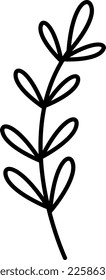 Vector hand drawn floral element in doodle style.
