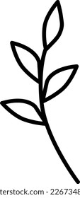 Elemento floral dibujado a mano vectorial en estilo doodle.