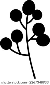 Vector hand drawn floral element in doodle style.