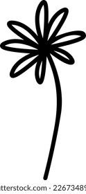 Vector hand drawn floral element in doodle style.