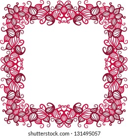 vector hand drawn floral frame