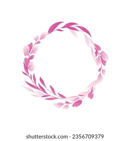 Vector hand drawn floral frame on white background.