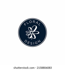 Vector hand drawn floral logo template in elegant and minimal style. Branch with leaves and berries. Black on white illustration. For badges, labels, logotypes, and branding business identities