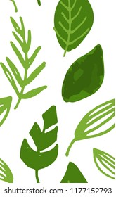 Vector hand drawn floral pattern, delicate flowers