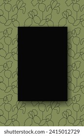 Vector. Hand drawn floral pattern. Vertical background, copy space for text. Template for postcard, wedding and party invitation, flyer, cover, brochure, social media post, magazine, poster, banner.