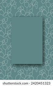Vector. Hand drawn floral pattern. Vertical background, copy space for text. Template for postcard, wedding and party invitation, flyer, cover, brochure, social media post, magazine, poster, banner.