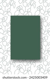 Vector. Hand drawn floral pattern. Vertical background, copy space for text. Template for postcard, wedding and party invitation, flyer, cover, brochure, social media post, magazine, poster, banner.