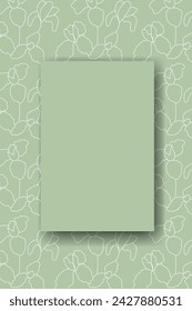 Vector. Hand drawn floral pattern. Vertical background, copy space for text. Template for postcard, wedding and party invitation, flyer, cover, brochure, social media post, magazine, poster, banner.