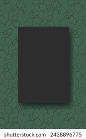 Vector. Hand drawn floral pattern. Vertical background, copy space for text. Template for postcard, wedding and party invitation, flyer, cover, brochure, social media post, magazine, poster, banner.