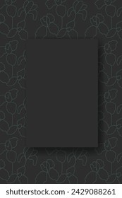 Vector. Hand drawn floral pattern. Vertical background, copy space for text. Template for postcard, wedding and party invitation, flyer, cover, brochure, social media post, magazine, poster, banner.