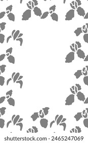 Vector. Hand drawn floral pattern. Vertical background, copy space for text. Template for postcard, wedding and party invitation, flyer, cover, brochure, social media post, magazine, poster, banner.