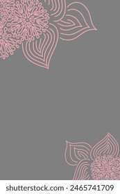 Vector. Hand drawn floral pattern. Vertical background, copy space for text. Template for postcard, wedding and party invitation, flyer, cover, brochure, social media post, magazine, poster, banner.