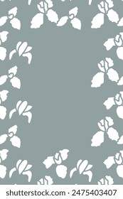 Vector. Hand drawn floral pattern. Vertical background, copy space for text. Template for postcard, wedding and party invitation, flyer, cover, brochure, social media post, magazine, poster, banner.
